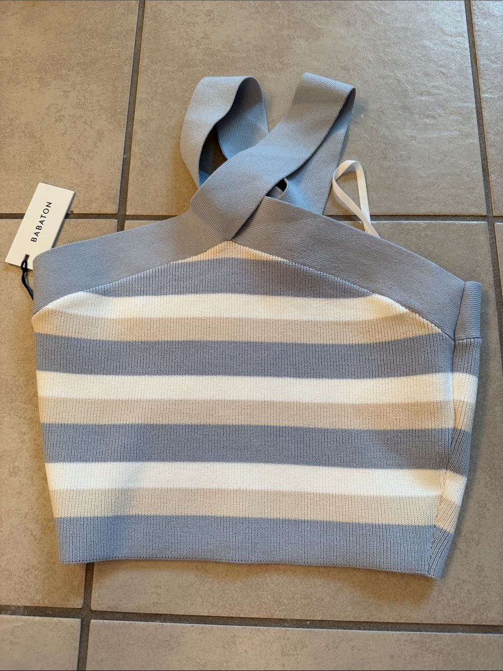 NWT Aritzia Babaton Sculpt Knit Criss Cross Crop